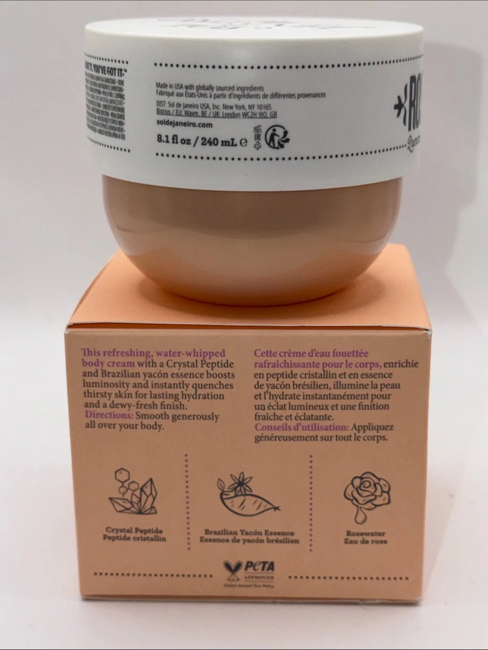 Sol de Janeiro ROSA CHARMOSA DEWY CREAM NEW SCENT! F/S 8.1 Oz. NEW IN BOX!
